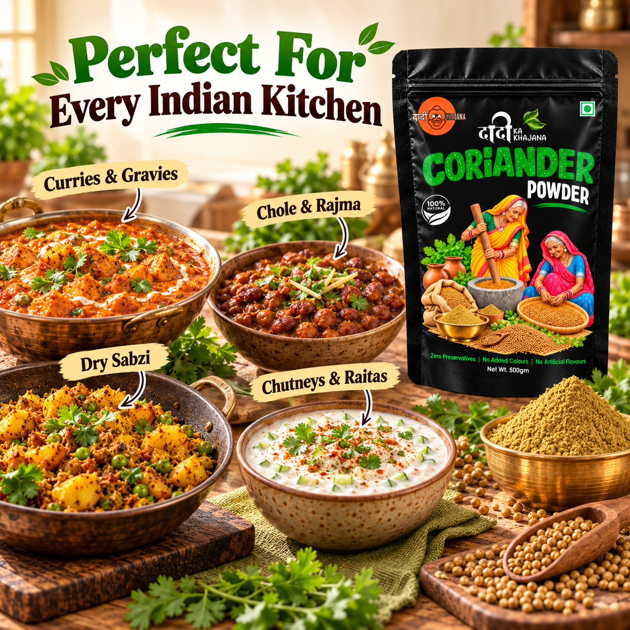 Dadi Ka Khajana Coriander Powder 500g - Uses